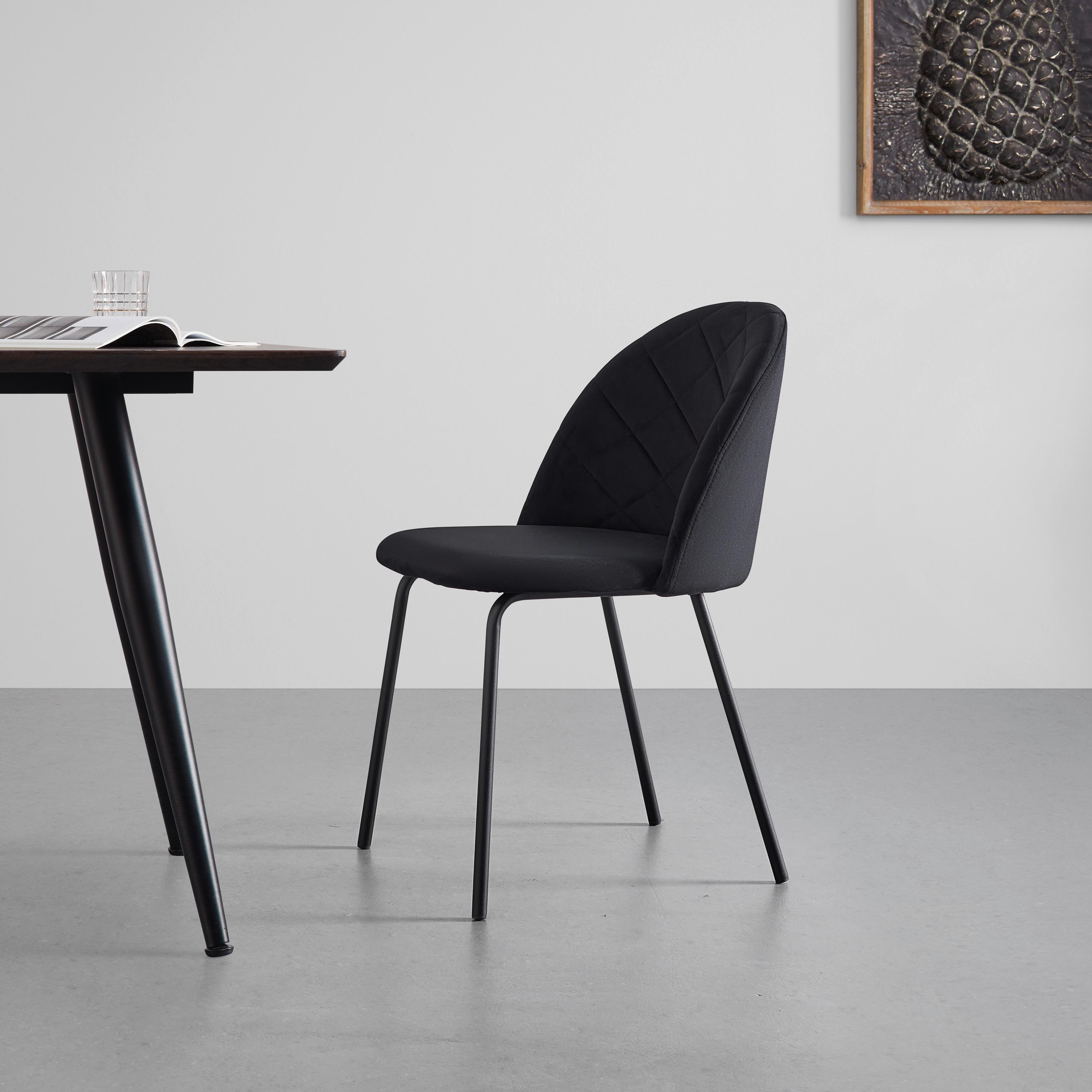 Židle "selina", Černá - černá, Moderní, kov/textil (48,5/78/54cm) - Bessagi Home