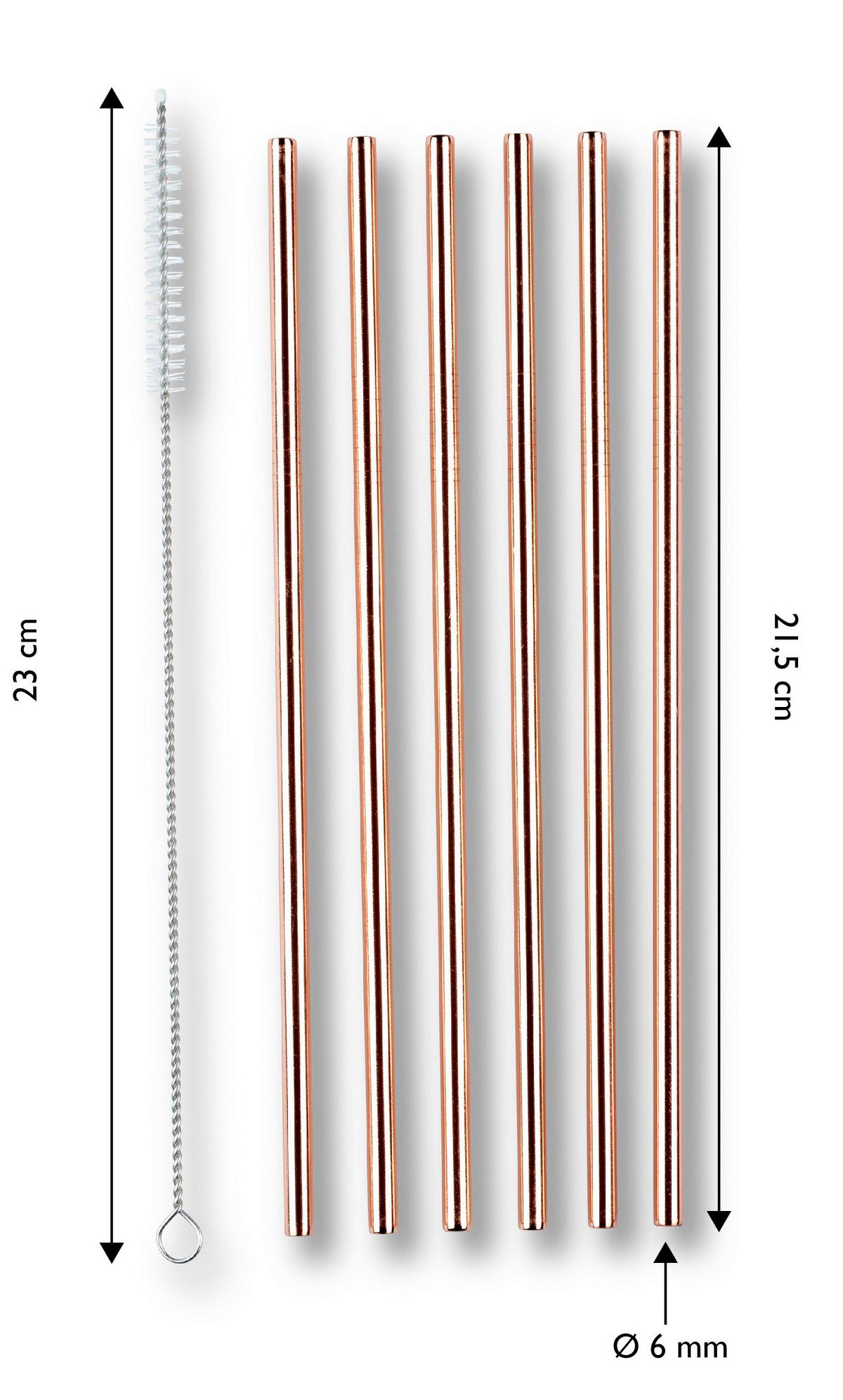 Trinkhalm Echtwerk Edelstahl-Trinkhalme - Kupferfarben, Design, Metall (0,6/21,5cm) - Echtwerk
