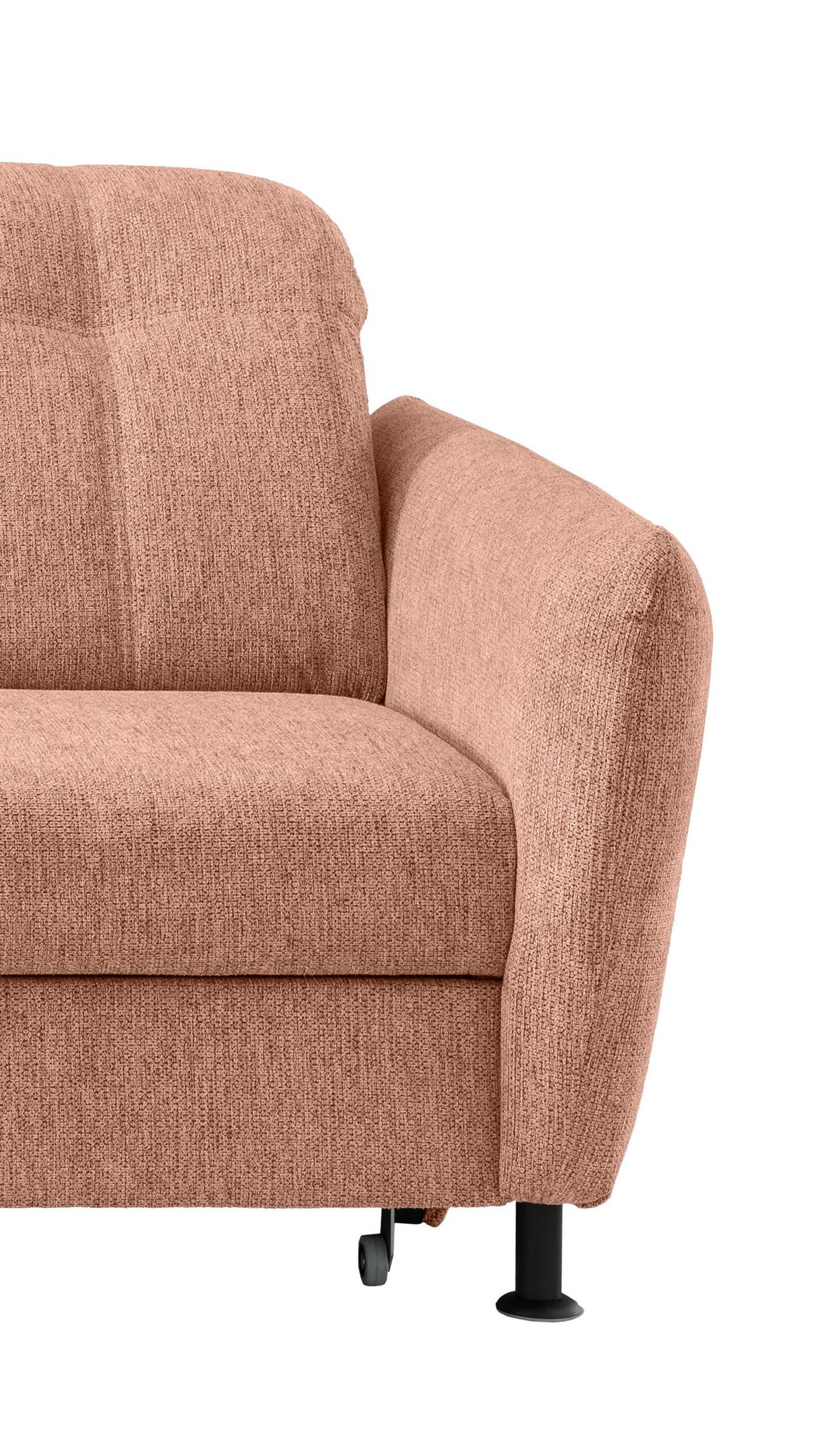 Ecksofa Minori Chenille Koralle, S: 184x267 cm - Koralle/Schwarz, MODERN, Textil (184/267cm) - Livetastic