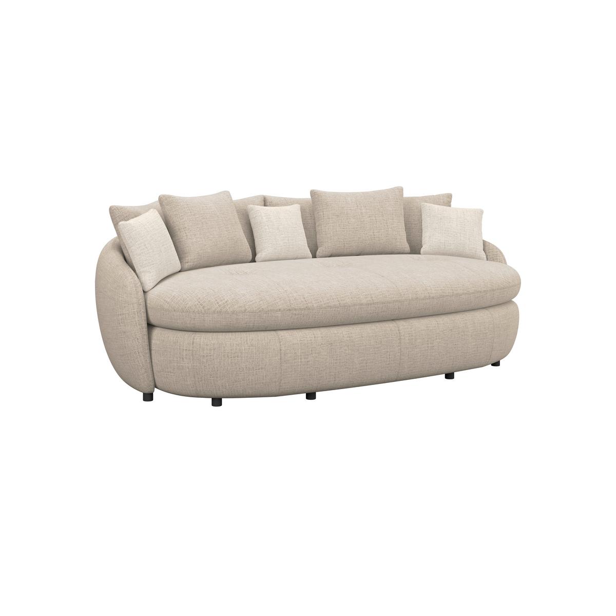 Megasofa Aruba 2 mit Kissen B: 238cm, Greige Chenille - Greige/Creme, Trend, Textil (238/80/140cm) - Luca Bessoni