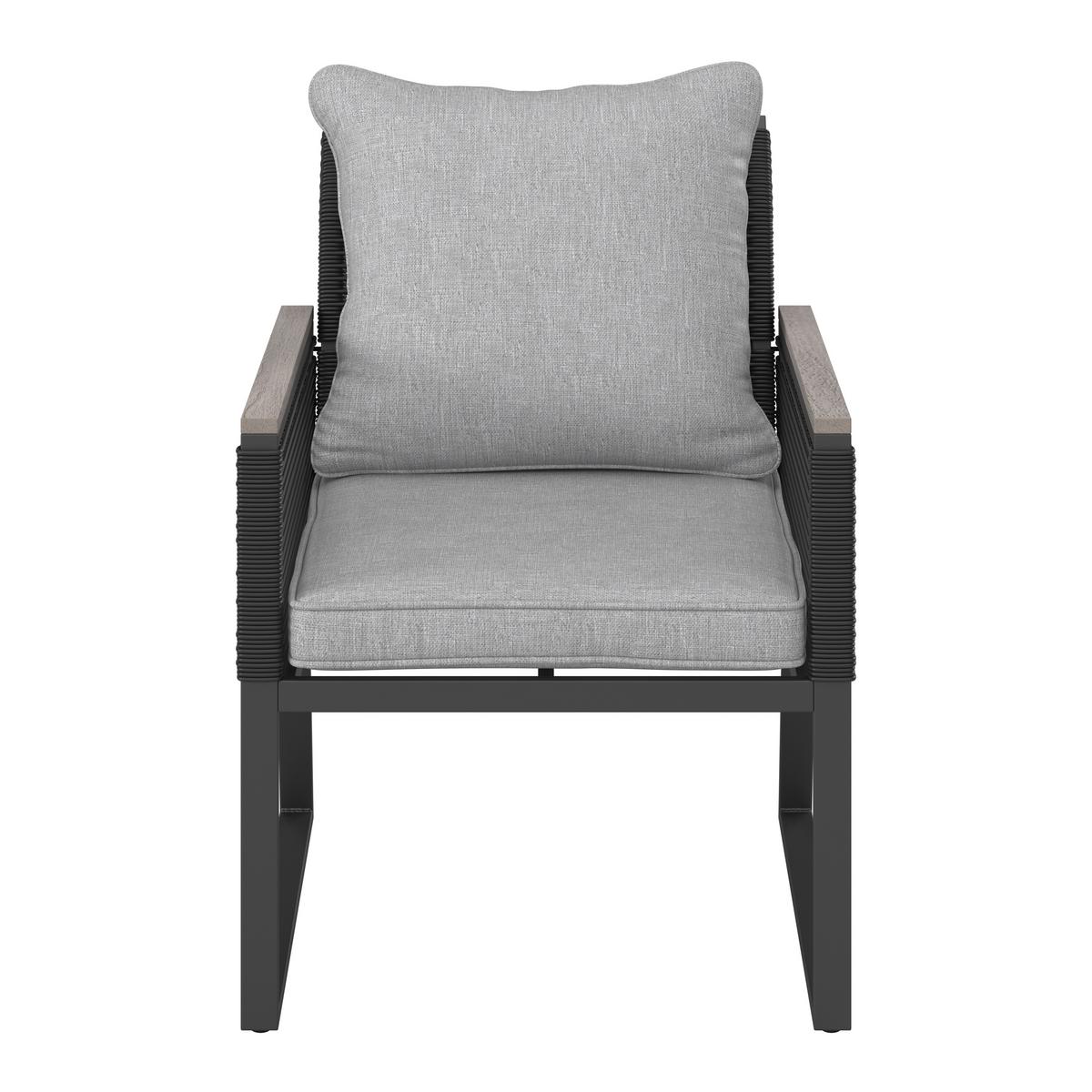 TERASOVÁ SEDACIA SÚPRAVA PAULINA - čierna/svetlosivá, Modern, kov/textil (106/74/70,5cm) - Bessagi Garden