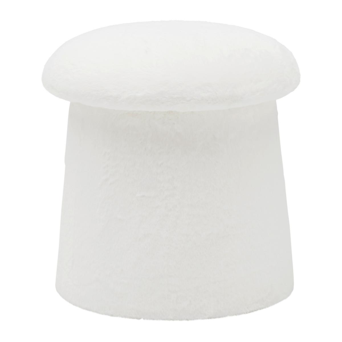 Taburet FUNGI -TREND- - bílá/krémová, Romantický / Rustikální, kompozitní dřevo/textil (41/43/41cm) - Premium Living