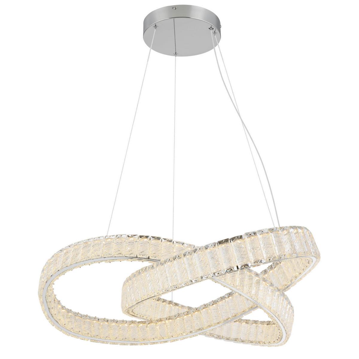Led Függőlámpa 67162-110cct - krómszínű/áttetsző, Trend, műanyag/fém (78/120cm) - Globo