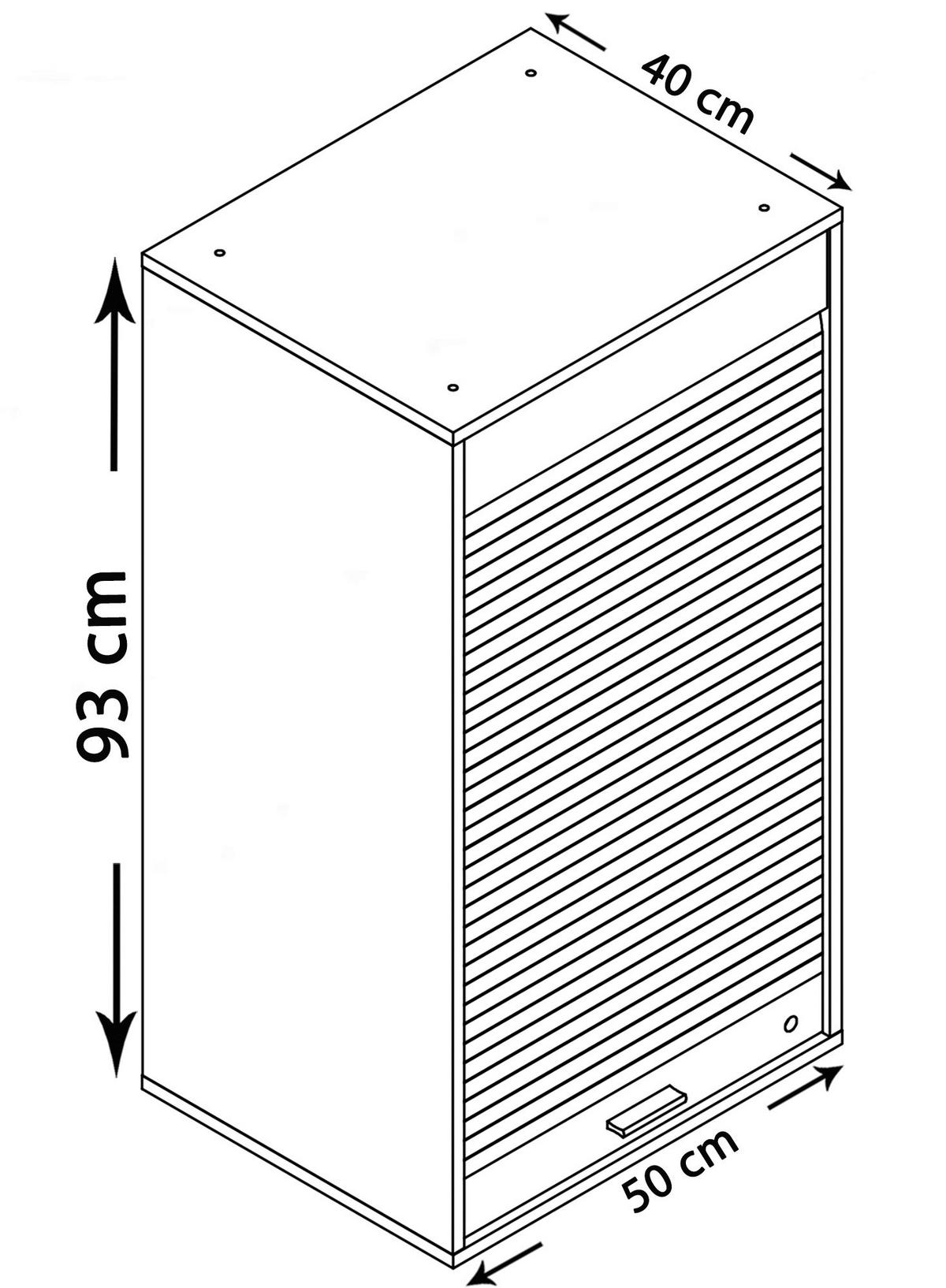 Aktenschrank Aktos XL Weiß/Grau B: 50 cm - Weiß/Grau, MODERN, Holzwerkstoff/Kunststoff (50/186/40cm) - MID.YOU