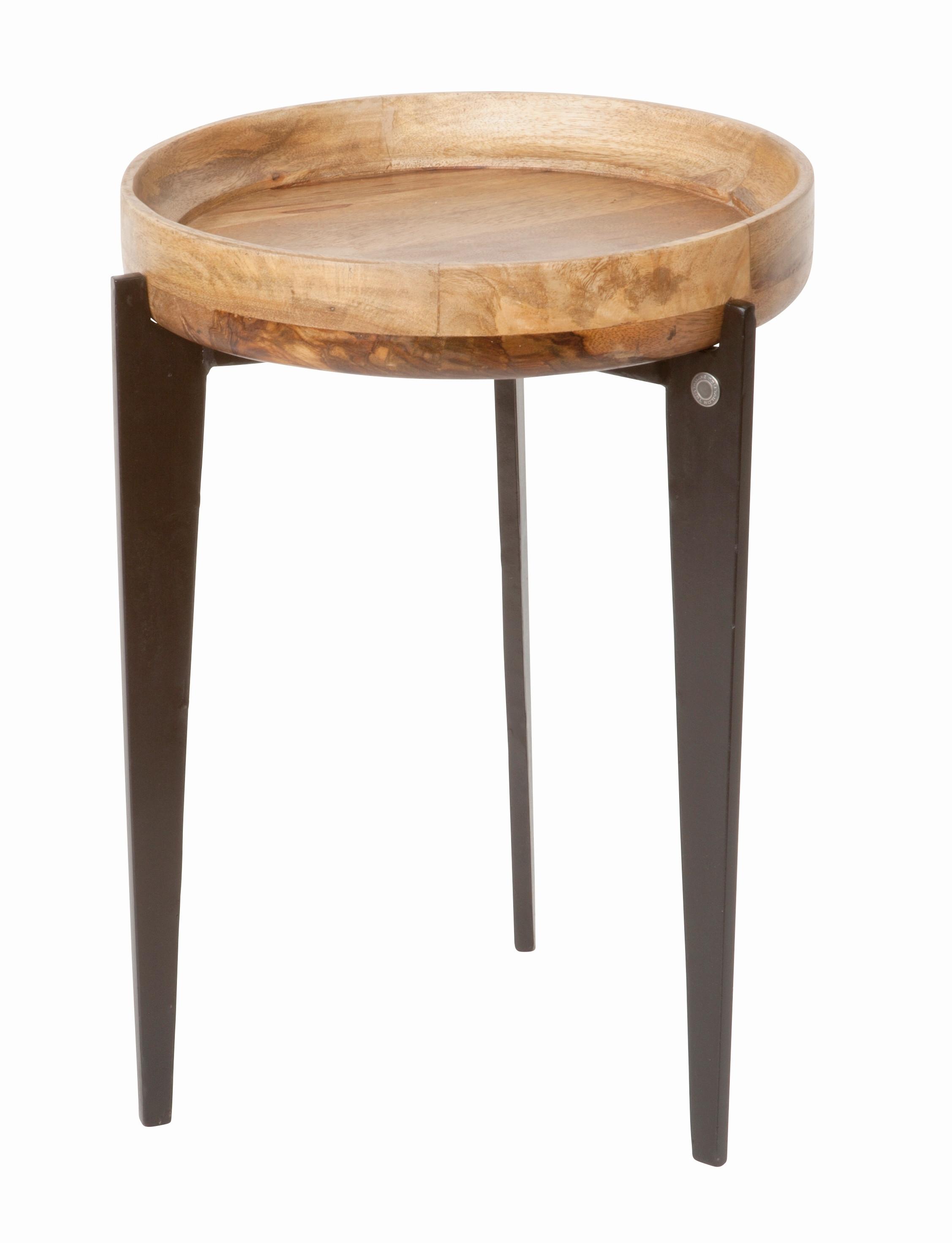 BEISTELLTISCH BEISTELLTISCH Ø 40 CM - Schwarz/Naturfarben, Design, Holz/Metall (40/40/56cm) - MID.YOU