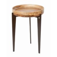 BEISTELLTISCH BEISTELLTISCH Ø 40 CM - Schwarz/Naturfarben, Design, Holz/Metall (40/40/56cm) - MID.YOU