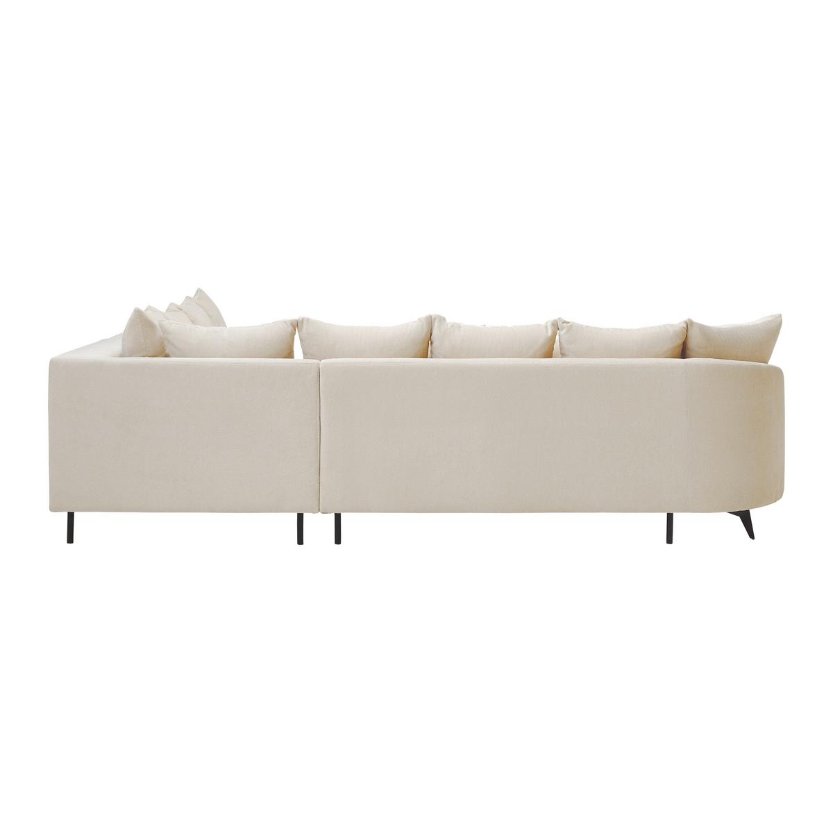 Rohová sedačka AXEL, pravá, krémová žinylka - černá/krémová, Moderní, kov/textil (291/250cm) - Mömax