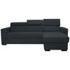Rohová sedačka MARCO, oboustranná, černý velur - černá, Konvenční, kov/dřevo (238/78-94/170cm)
