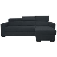 Rohová sedačka MARCO, obojstranná, čierny velúr - čierna, Konventionell, kov/drevo (238/78-94/170cm)