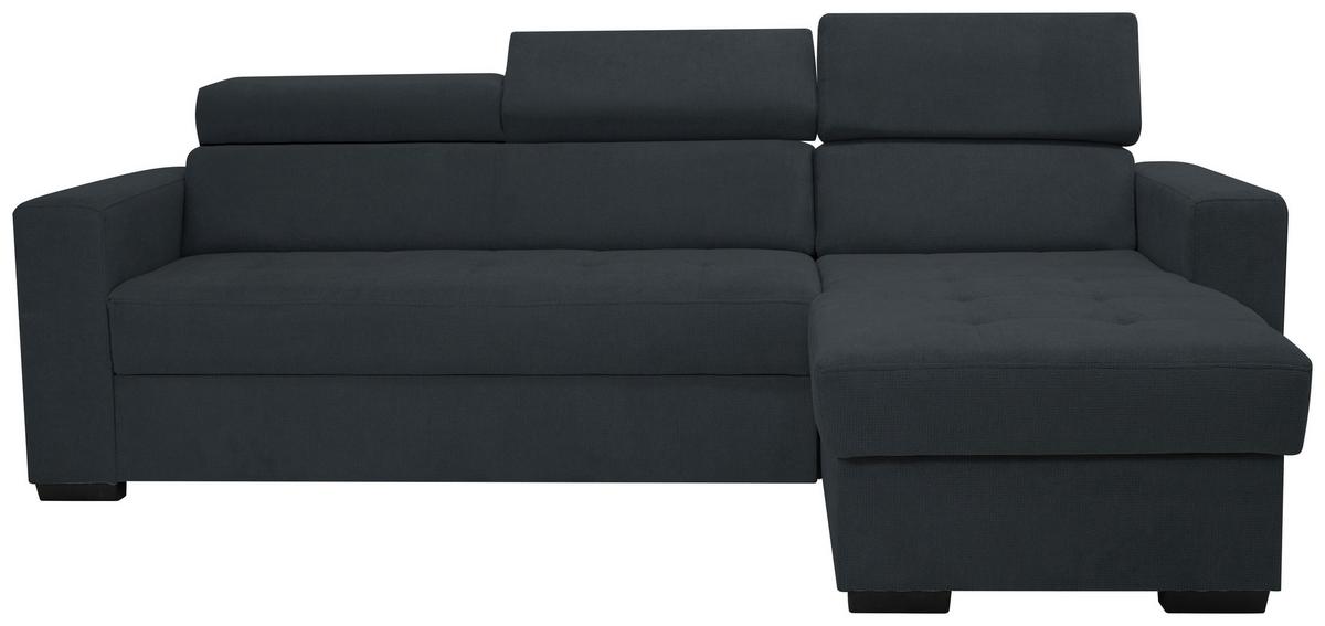 Rohová sedačka MARCO, obojstranná, čierny velúr - čierna, Konventionell, kov/drevo (238/78-94/170cm)