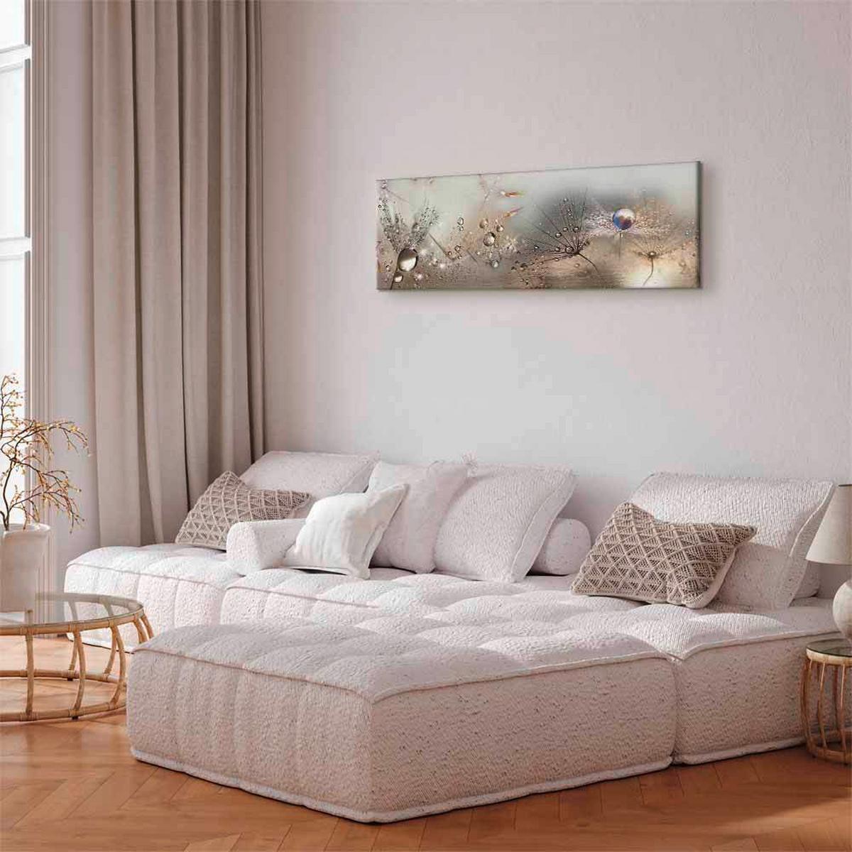 Leinwandbild Morning Song Grau Beige B: 120 cm - Beige/Grau, Basics, Holz/Textil (120/40/1.2cm) - artgeist