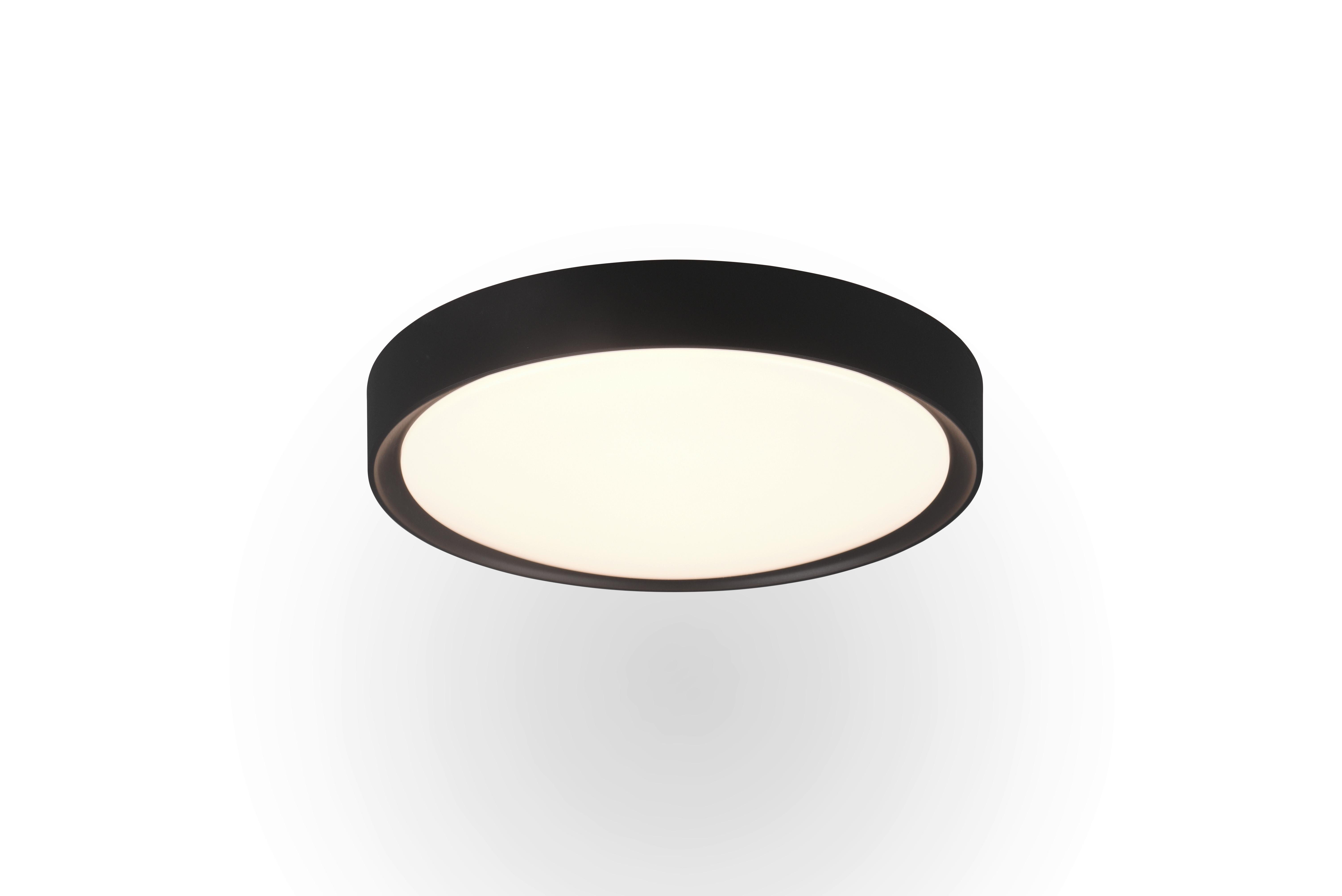 LED-Deckenleuchte Clarimo Ø 33 cm, 1-Flammig, Rund - Schwarz, Basics, Kunststoff (33/9cm) - Trio Leuchten