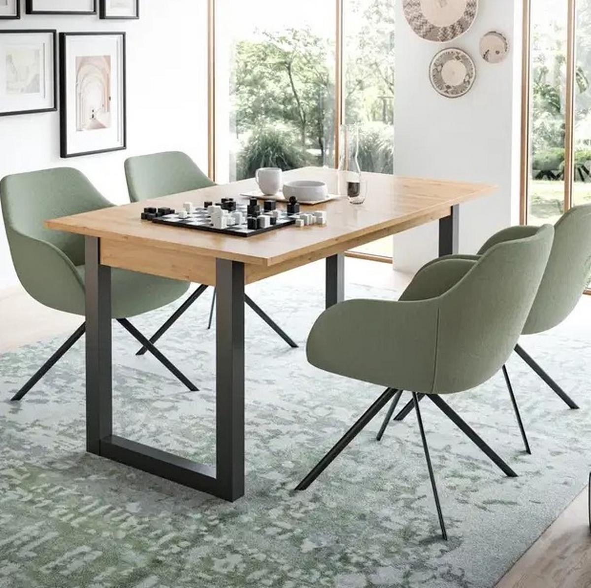 Esstisch Seattle Az Dek. Artisan, B: 150-190 cm - Anthrazit/Eiche Artisan, KONVENTIONELL, Holzwerkstoff (150-190cm) - MID.YOU