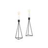 Kerzenständer-Set Eisen für Stabkerzen 2-teilig - Schwarz, Basics, Metall (9,5/24,2cm) - Echtwerk