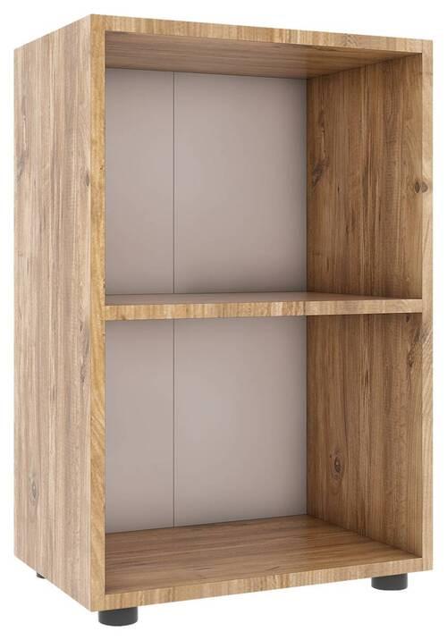 Regál na šanóny Ulas š: 49 cm, dub medový - černá/medový dub, Moderní, kompozitní dřevo/plast (49/74/32cm) - MID.YOU