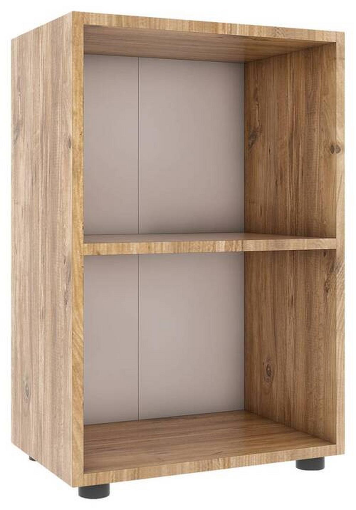 Regál na šanóny Ulas š: 49 cm, dub medový - černá/medový dub, Moderní, kompozitní dřevo/plast (49/74/32cm) - MID.YOU