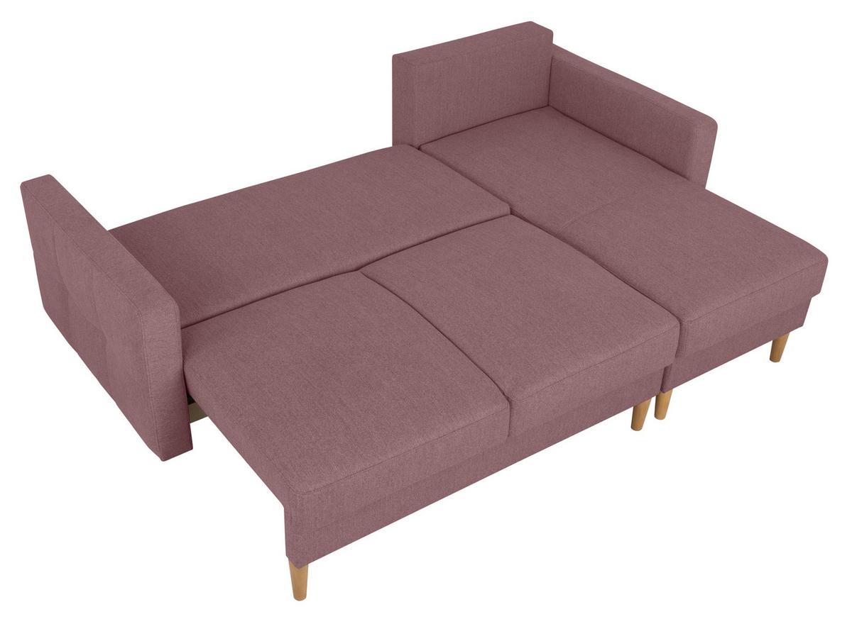 Ecksofa Noret, Beere S: 223x157 Cm - Beere/Buchefarben, Design, Textil (223/157cm) - MID.YOU