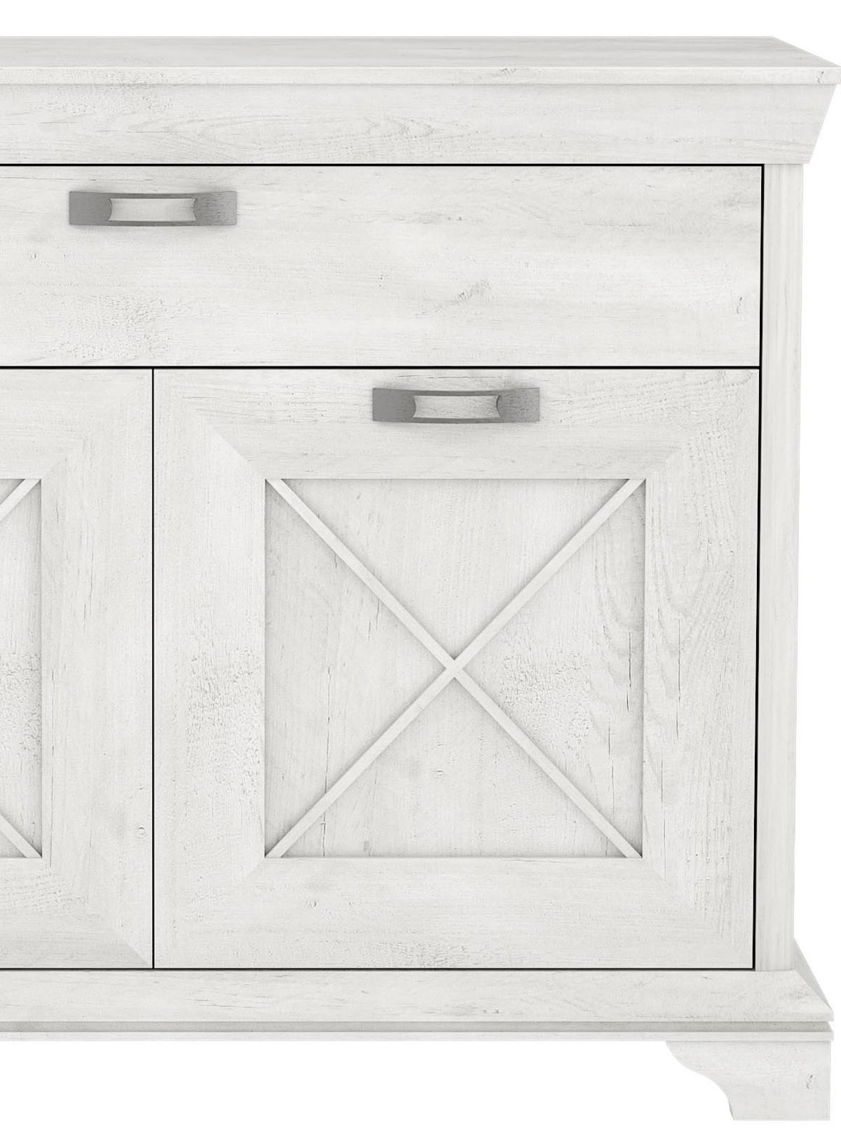 Sideboard B: 123,3 cm Kashmir, Pinienfarben/Weiß - Weiß/Pinienfarben, ROMANTIK / LANDHAUS, Holzwerkstoff/Kunststoff (123,3/95,9/48,2cm) - MID.YOU