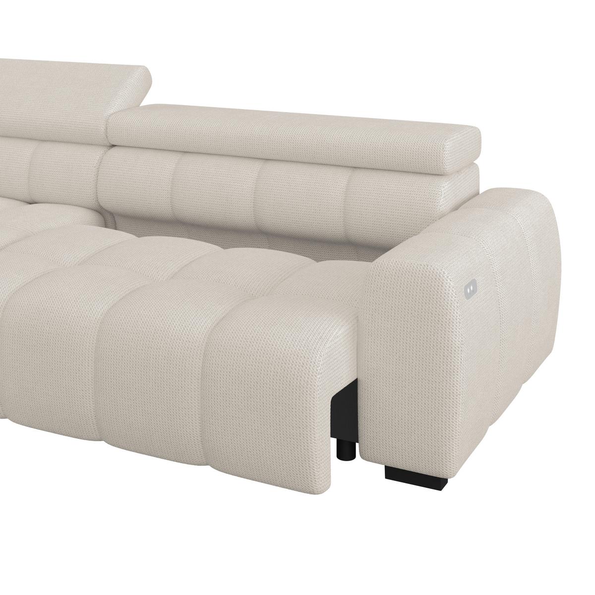 Ecksofa Fargo S Cremefaben, B: 168cm - Creme/Schwarz, Trend, Textil (168/285cm)