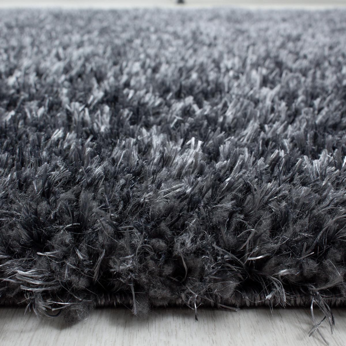 Hochflor Teppich Grau Brilliant 80x150 cm - Grau, Basics, Textil (80/150cm)