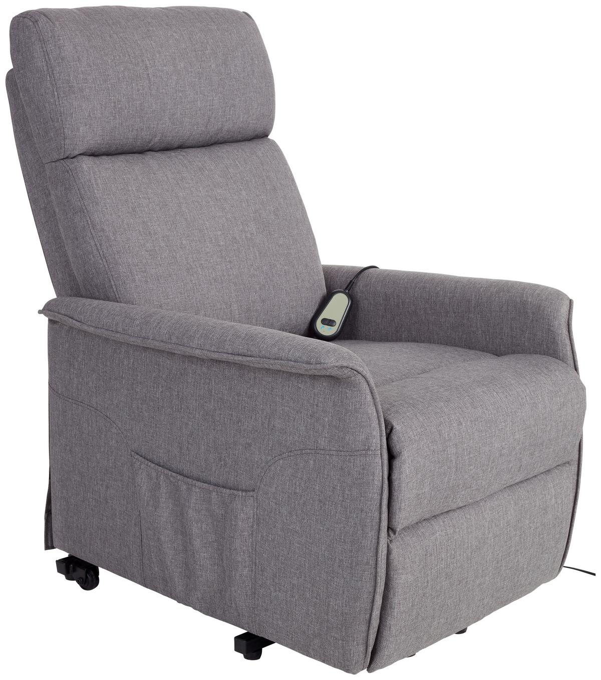 Fernsehsessel Elektrisch Graham Stoffbezug Grau - Grau, KONVENTIONELL, Textil/Metall (66/80-97/90-159,5cm) - Luca Bessoni