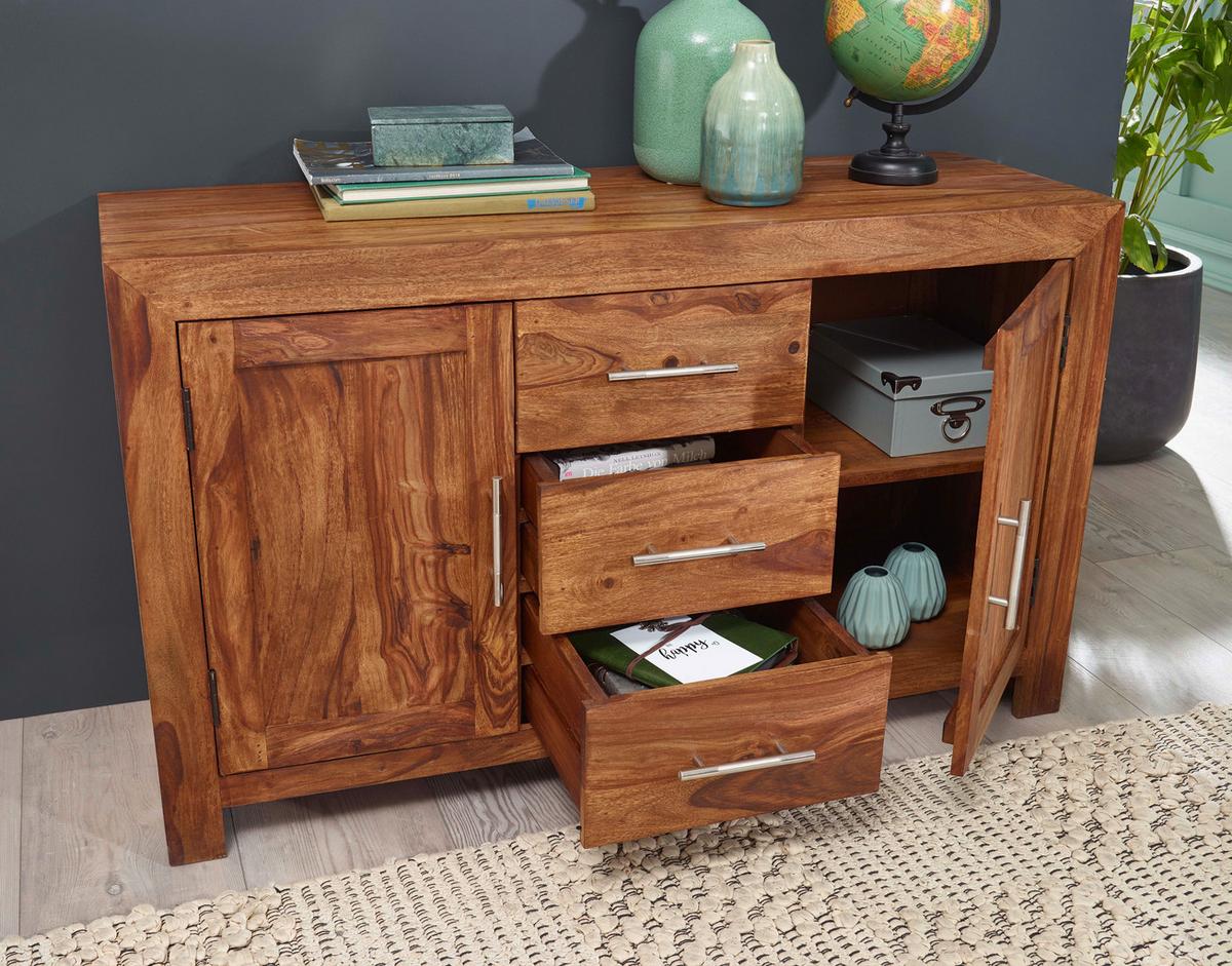 Sideboard Sheesham Sheeshamfarben B: 118 cm - Sheeshamfarben, Design, Holz (118/70/40cm) - MID.YOU