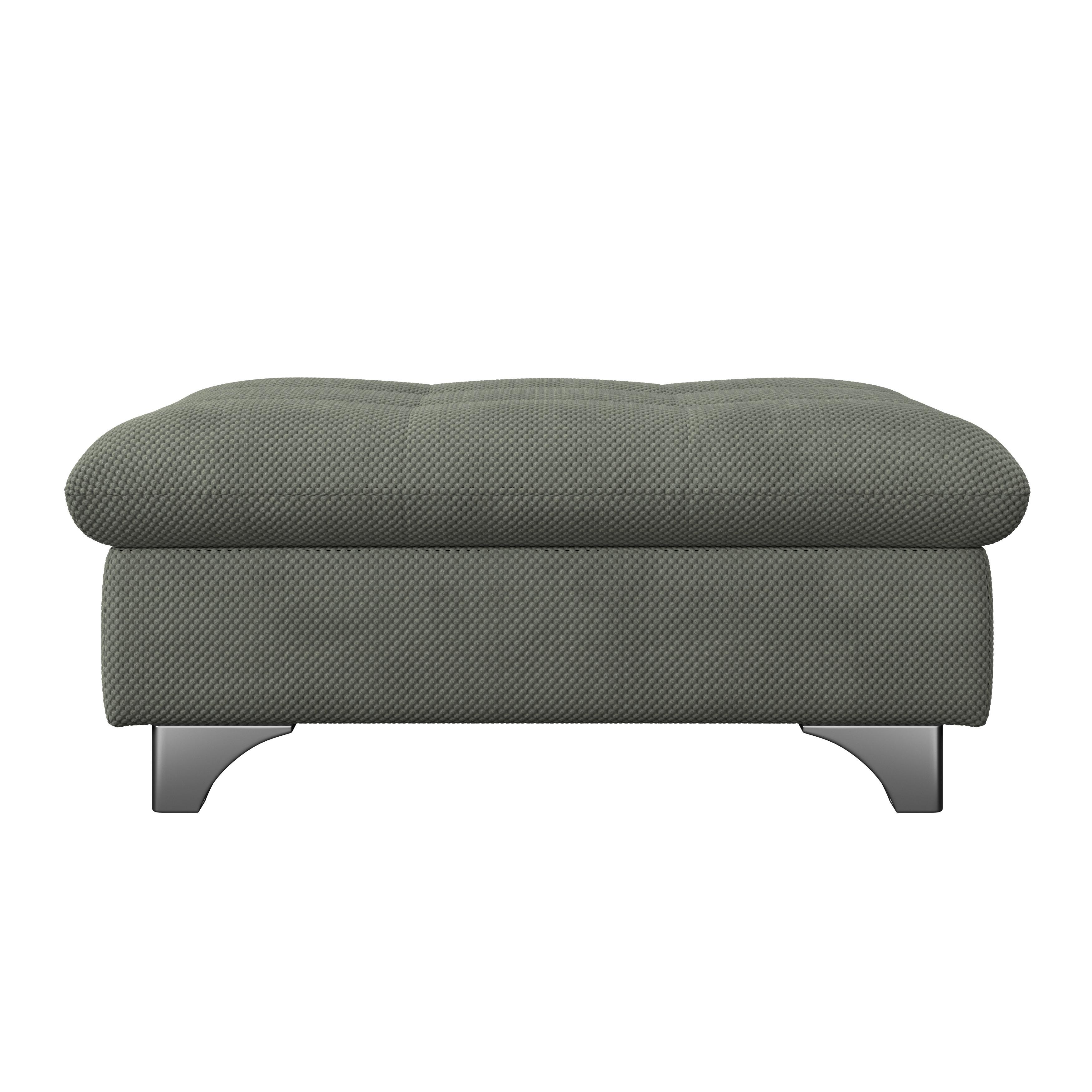 Hocker Gemini Grün, B:108cm - Chromfarben/Grün, KONVENTIONELL, Textil (108/46/108cm)
