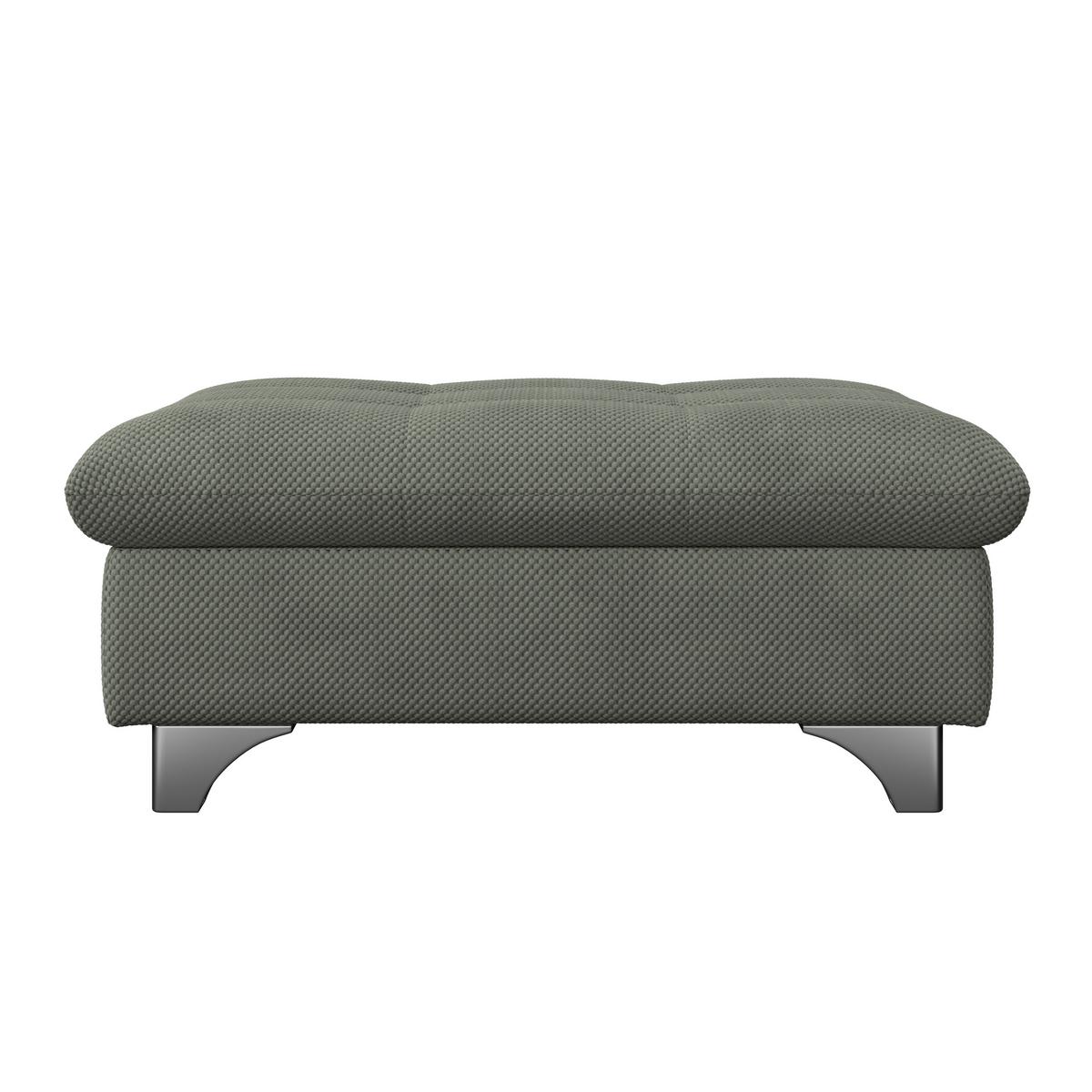Hocker Gemini Grün, B:108cm - Chromfarben/Grün, KONVENTIONELL, Textil (108/46/108cm)