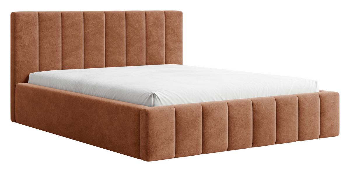 Polsterbett Sky mit Bettkasten 160x200 - Terracotta/Schwarz, MODERN, Holz (160/200cm) - Livetastic