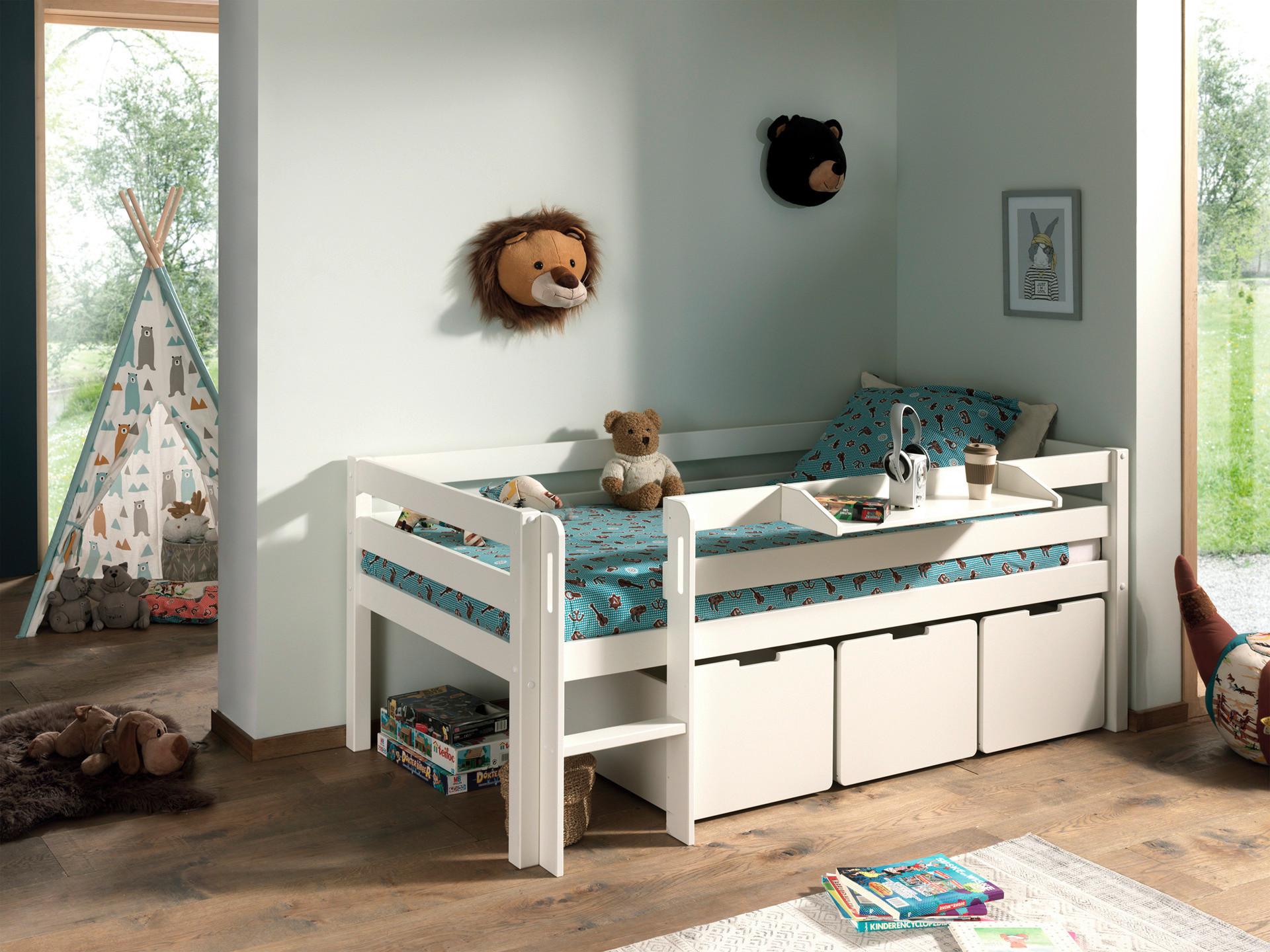Spielbett Pino Weiß 90x200cm - Weiß, MODERN, Holz (90/200cm) - Vipack