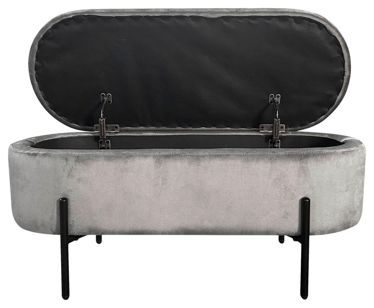 Sitzbank Nova Schwarz, Grau B: 95 cm - Schwarz/Grau, Design, Textil/Metall (95/42/37,5cm) - MID.YOU