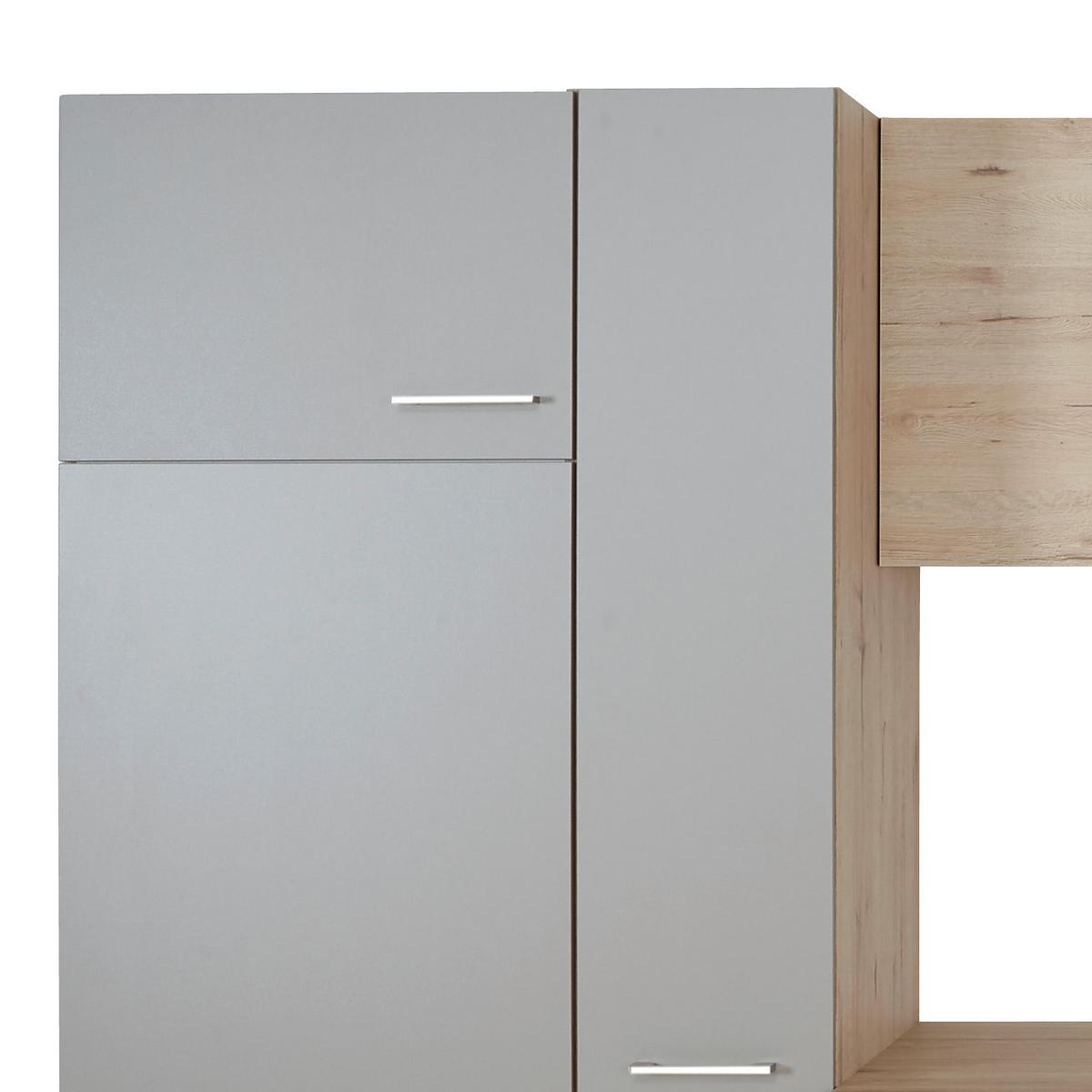 Küchenzeile Riva mit Geräten 310 cm Champagner/Eiche Dekor - Eichefarben, MODERN, Holzwerkstoff (310cm) - FlexWell