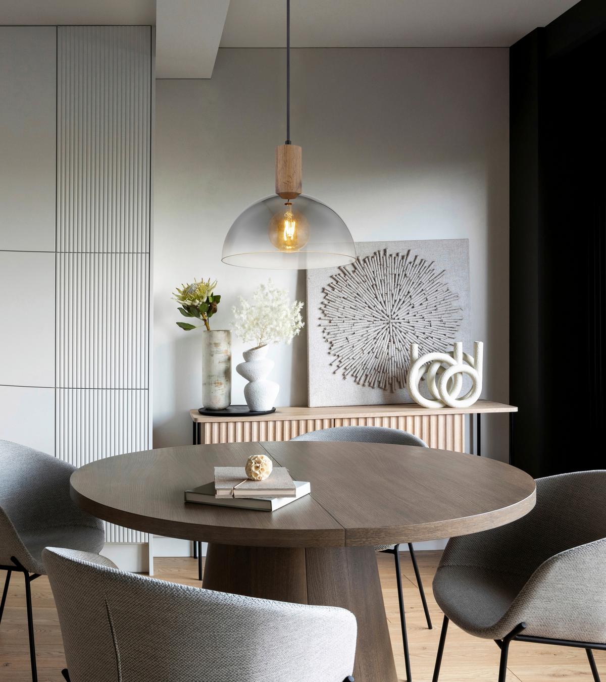 Hängeleuchte Exkl. 1xe24, 60w - Klar/Dunkelbraun, Design, Glas/Holz (30/12cm) - Globo