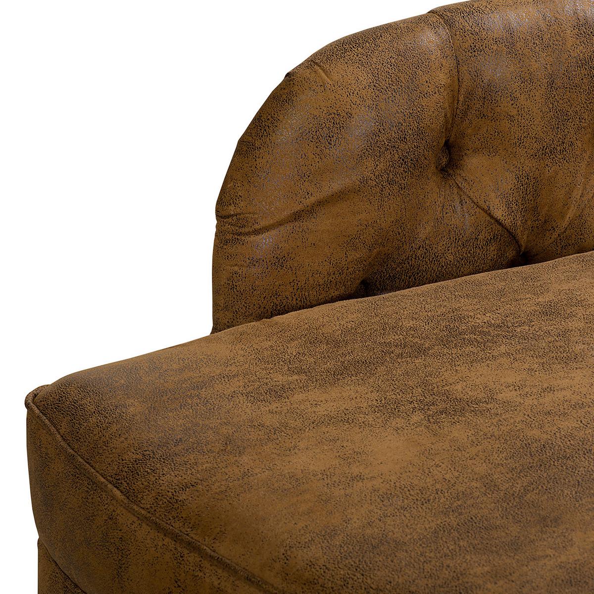 Récamiere Pako Cognac B: 185cm - Cognac/Braun, Design, Textil (185/93/75cm) - Livetastic