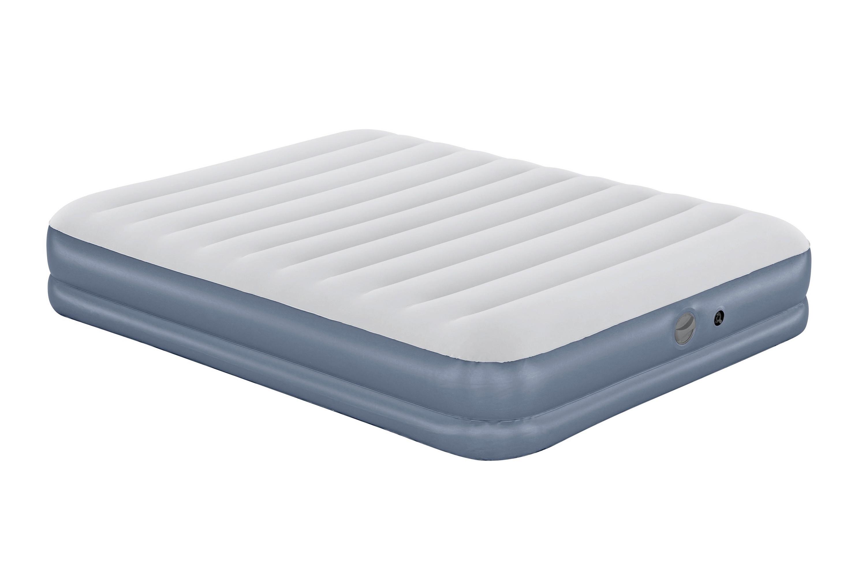LUFTBETT HUBERT - Hellgrau/Dunkelblau, KONVENTIONELL, Kunststoff/Metall (203/152/36cm) - Bestway