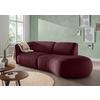 Ecksofa Jesi, Bordeaux S: 238x107 cm - Bordeaux/Schwarz, MODERN, Textil (238/107cm) - Livetastic