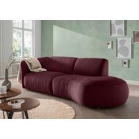 Ecksofa Jesi, Bordeaux S: 238x107 Cm - Bordeaux/Schwarz, MODERN, Textil (238/107cm) - Livetastic