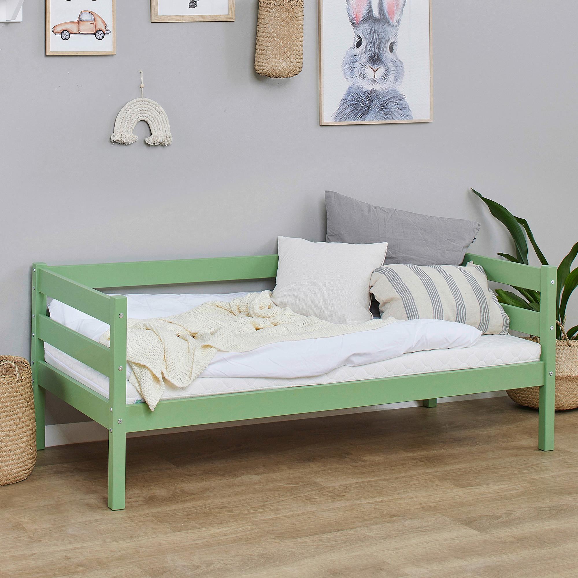 Kinder-/juniorbett Grün, Lf: 70x160 Cm - Kieferfarben/Grün, MODERN, Holz (70/160cm) - MID.YOU