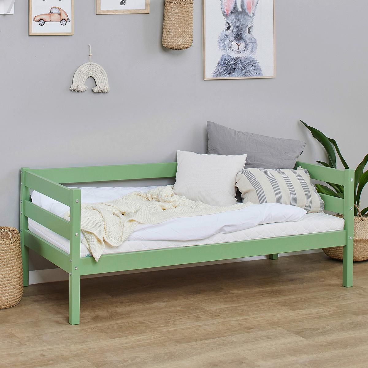 Kinder-/juniorbett Grün, Lf: 70x160 Cm - Kieferfarben/Grün, MODERN, Holz (70/160cm) - MID.YOU