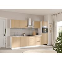 Küchenblock Glasgow Weiß/eichefarben B: 300 Cm - Eichefarben/Beige, LIFESTYLE, Holzwerkstoff (300cm) - Held