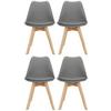 Stuhl-set 4er Scandi Grau/buchefarben - Buchefarben/Grau, MODERN, Holz/Kunststoff (48/87/56cm) - MID.YOU