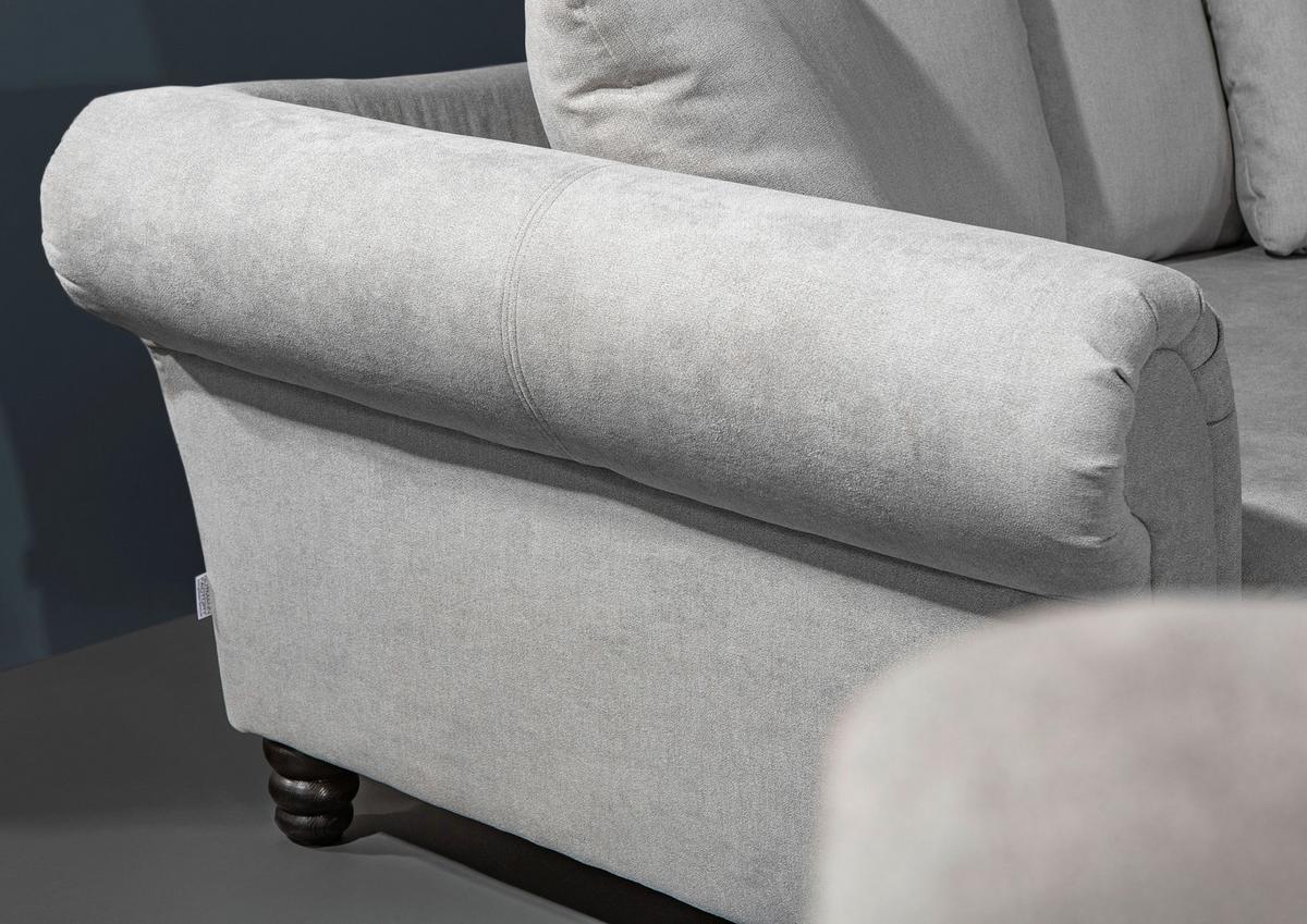 Bigsofa Lamour - Dunkelbraun/Hellgrau, KONVENTIONELL, Holz/Textil (270/80/110cm) - Livetastic