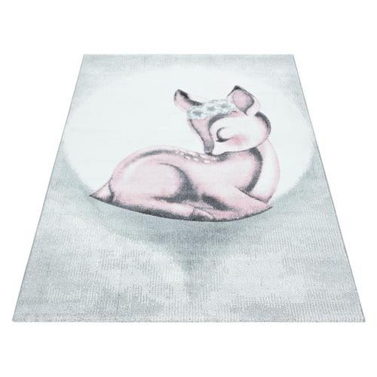 Kinderteppich Rehkitz Pink Bambi 120x170 cm - Rosa, Trend, Textil (120/170cm)