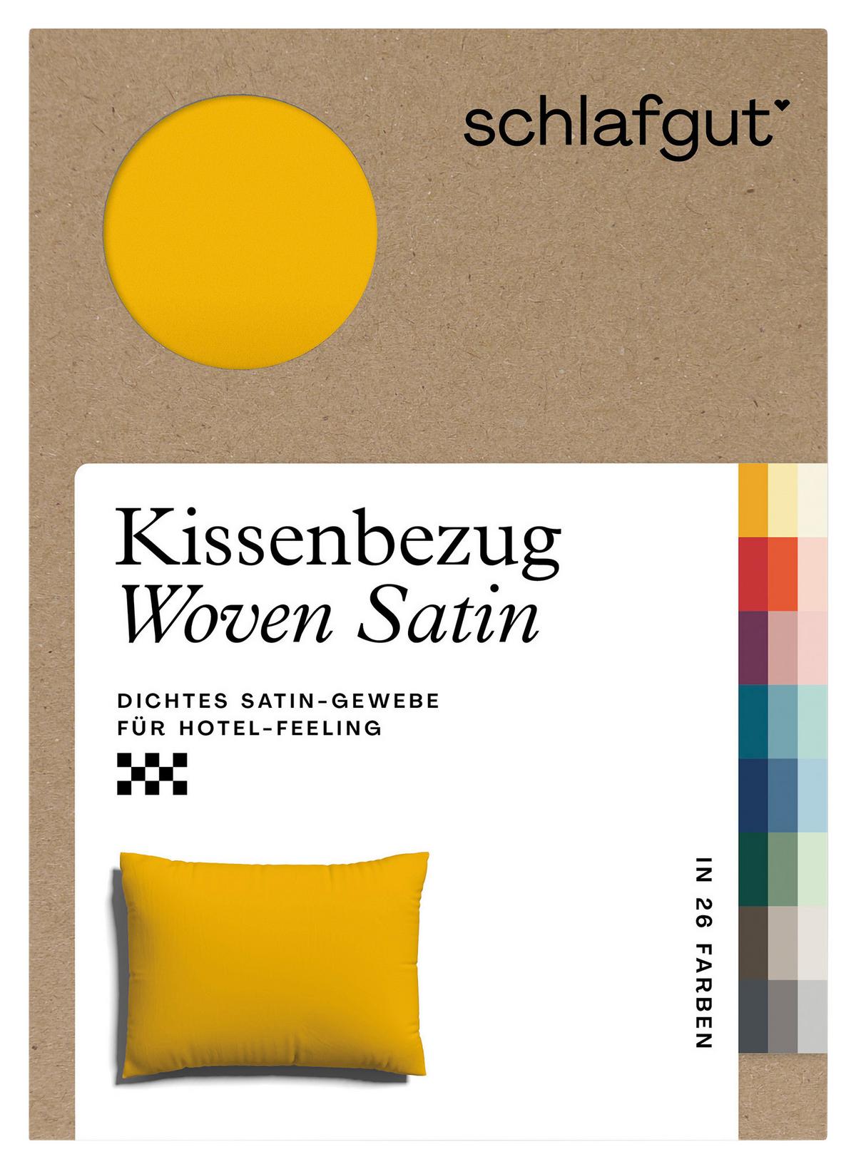 KOPFPOLSTERBEZUG WOVEN SATIN - Dunkelgelb, Basics, Textil (60/80cm) - Schlafgut