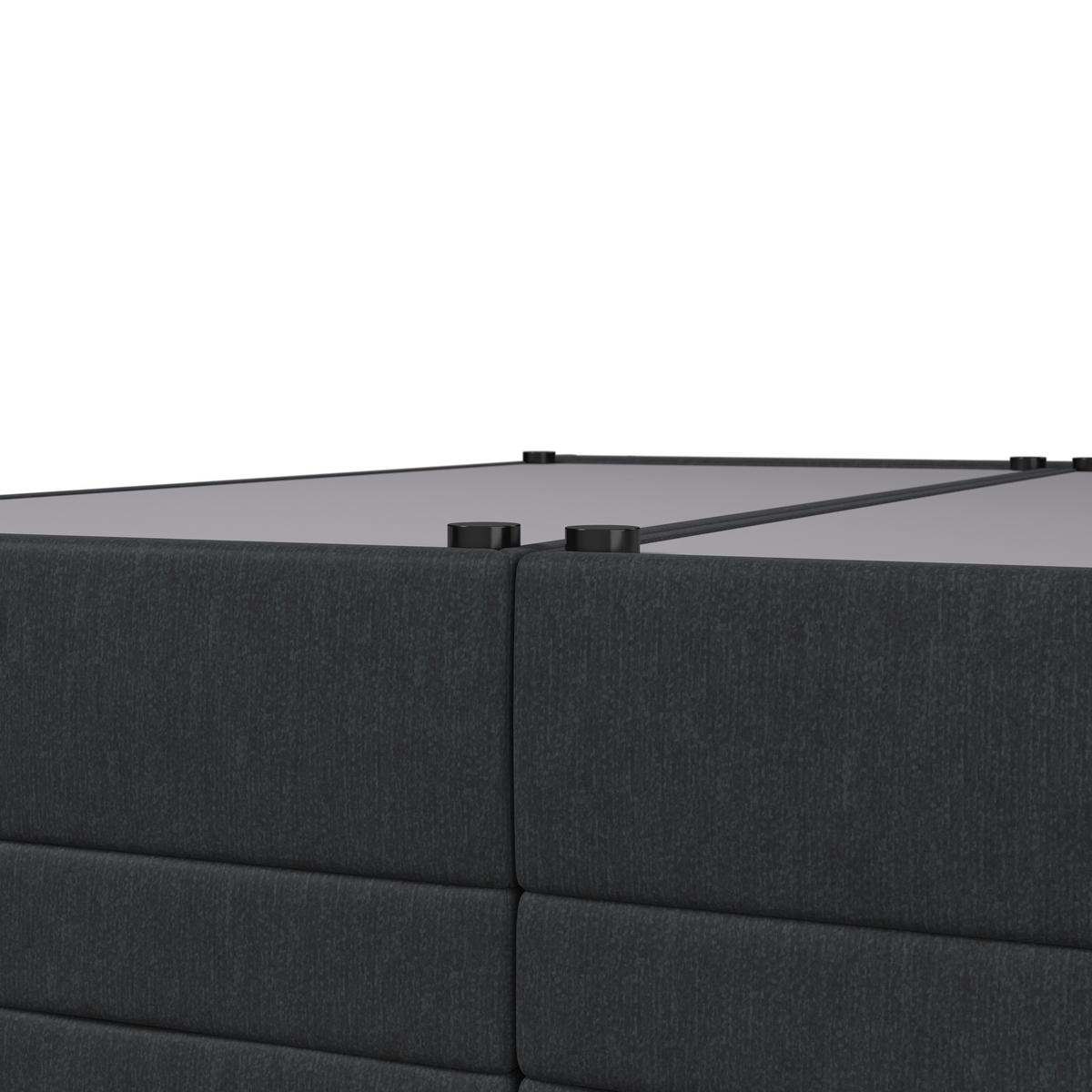 Boxspringová posteľ ARIA 180x200, tmavohnedá - čierna/tmavosivá, Modern, drevo/textil (180/200cm) - Bessagi Home