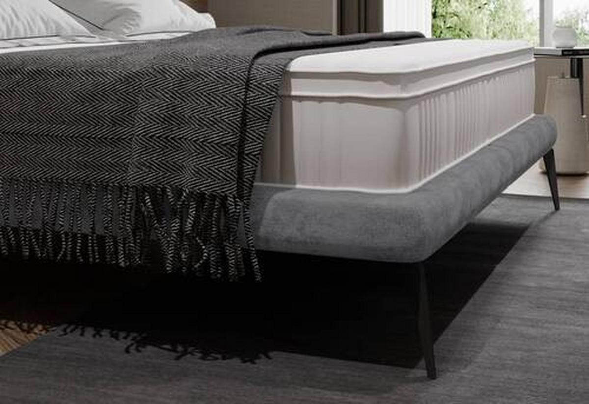Polsterbett mit Matratze 180x200 Tessina Sorisso Grau - Schwarz/Grau, MODERN, Textil (180/200cm) - Livetastic