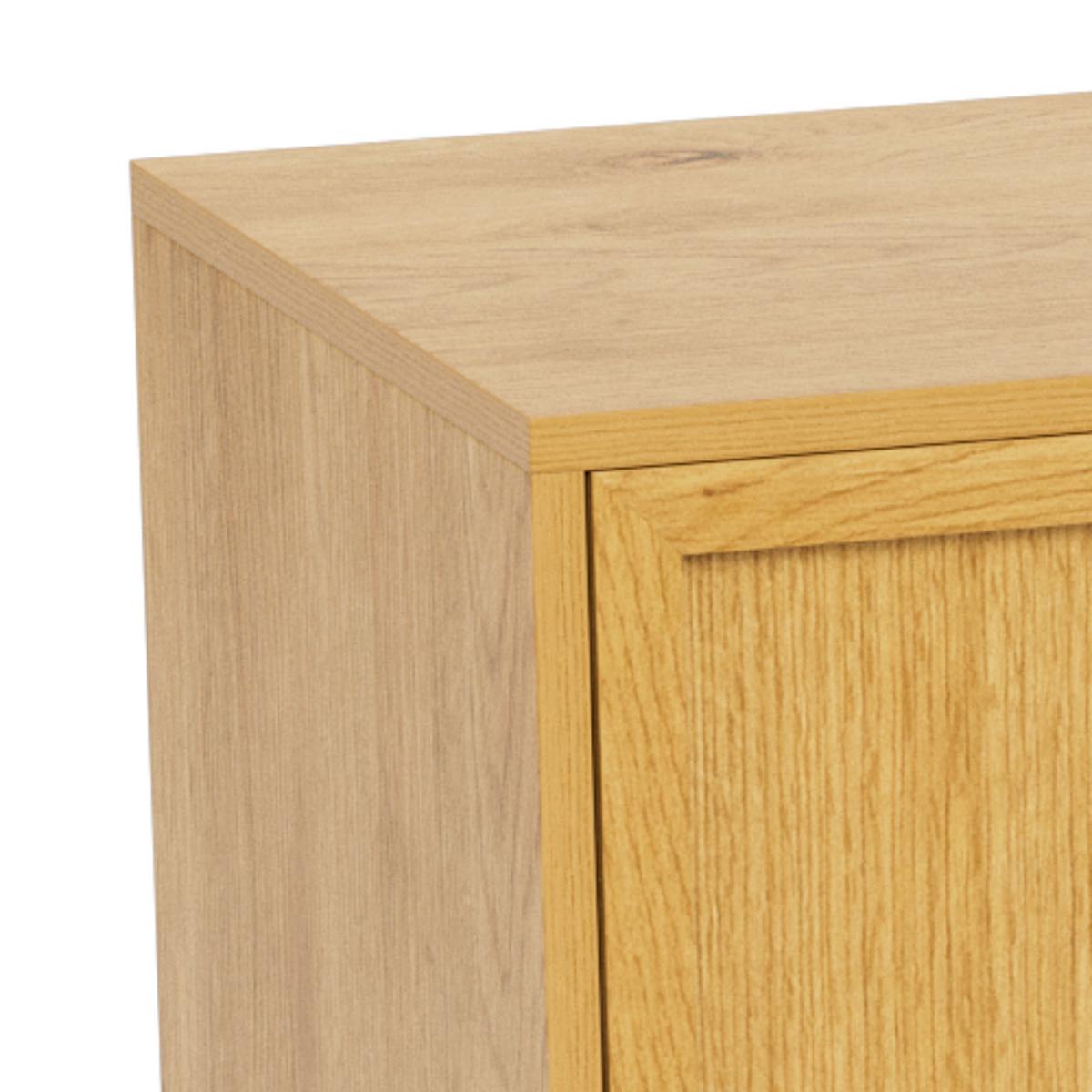 Komoda PALMDALE dub divoký - čierna/divoký dub, Design, kov/kompozitné drevo (158/80/40cm) - MID.YOU