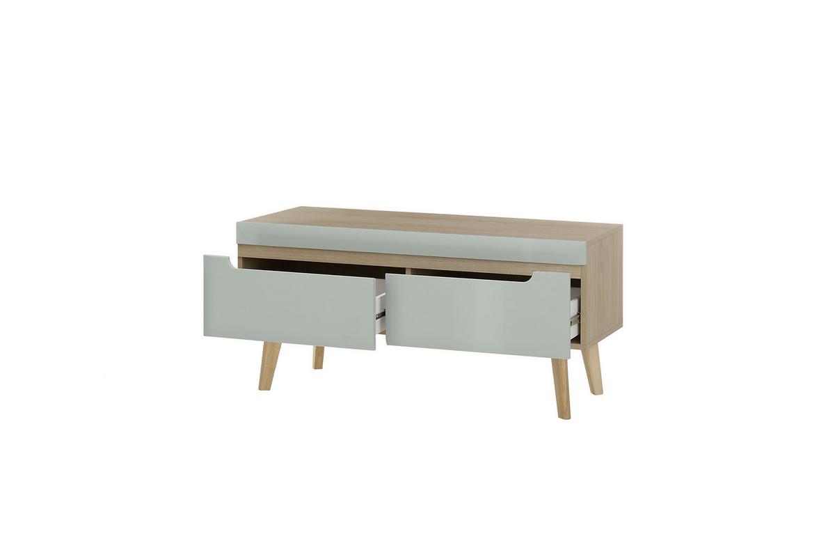 Lowboard Svante Torge Grün/Eichefarben B: 107 cm - Eichefarben/Grün, Design, Holzwerkstoff (107/50/40cm) - MID.YOU