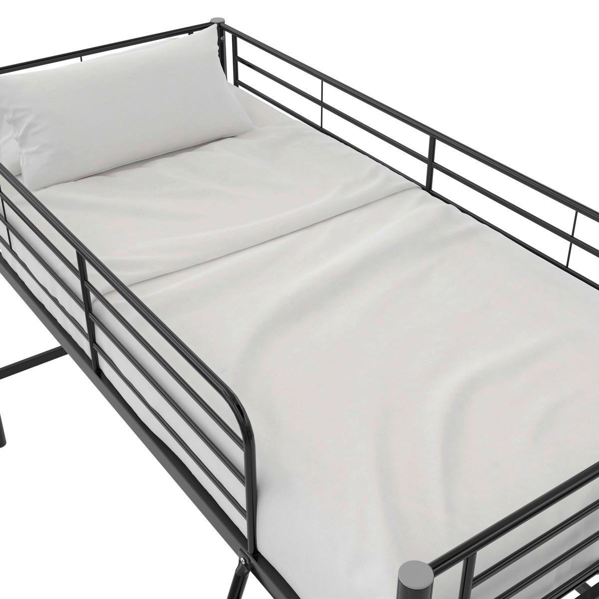 Hochbett Jodie Schwarz B: 207 cm - Schwarz, Design, Metall (207/129/130cm) - MID.YOU