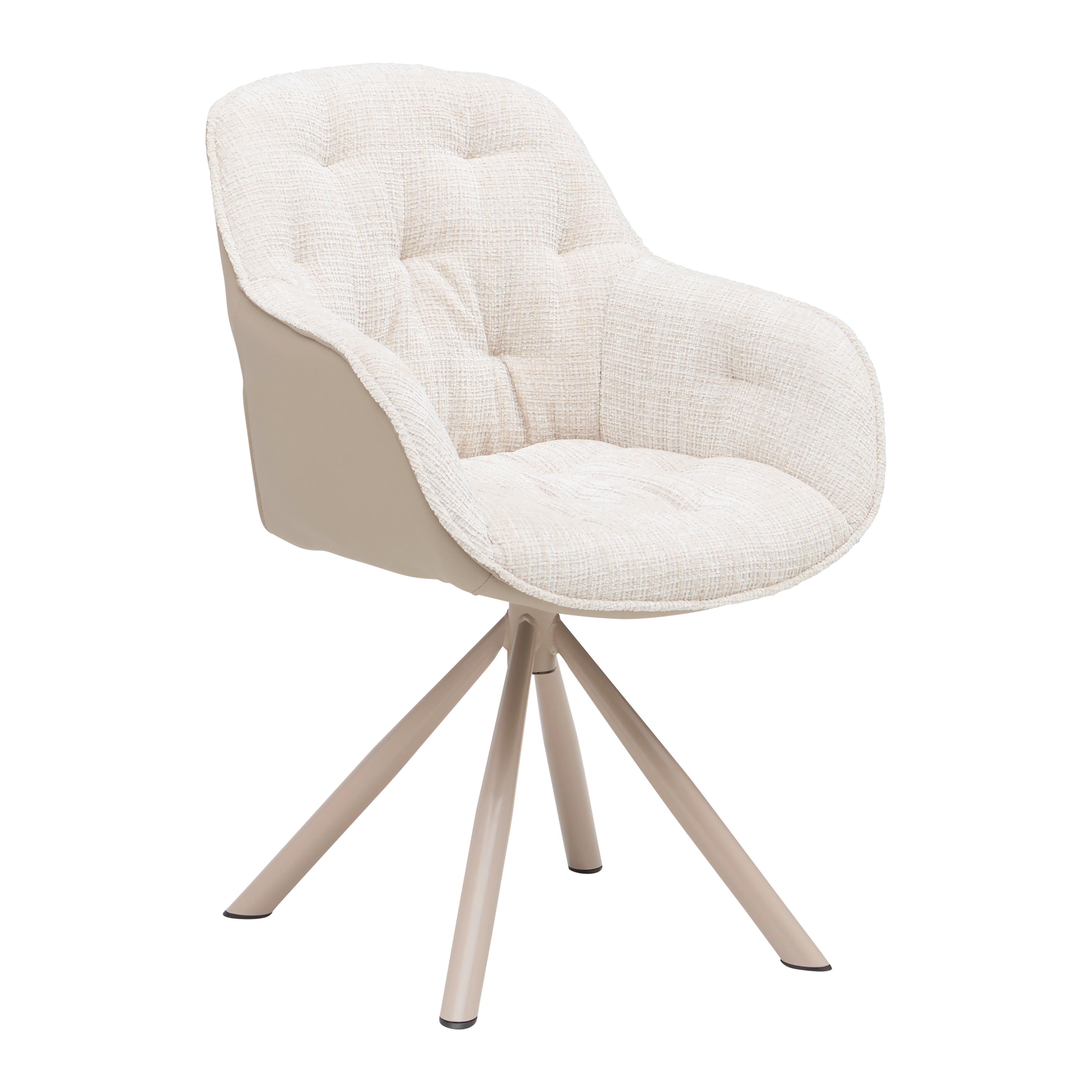 Stolička s podrúčkami Eileen sivá/béžová - sivá/béžová, Modern, kov/textil (62/85/61cm) - Mömax